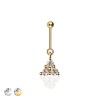 316L SURGICAL STEEL TRIPLE CZ BEZEL VERTICAL HELIX STUD